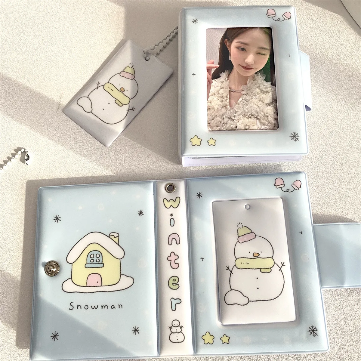 3-inch Snowman Album Photocard Binder Star Collect Book Idol Plush Photo Card Holder Photocards Album