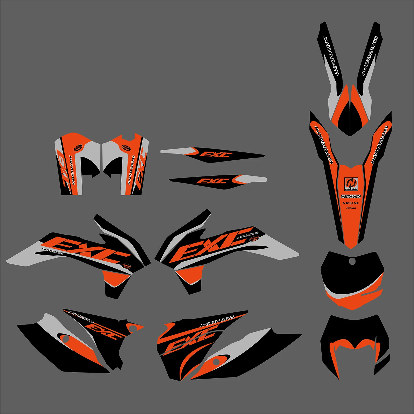 

For KTM EXC 300 EXC 250 EXC 450 EXCF 350 XCW XCF-W 125 350 400 450 500 2014-2016 Motorcycle Graphics Background Decals Sticker