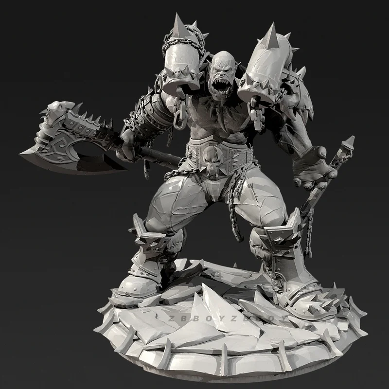 

50mm 75mm 90mm Resin Model Figure Orc Warrior Gk Micro Miniature 3d Printed White Model Toy Unassembled And Unpainted Kit
