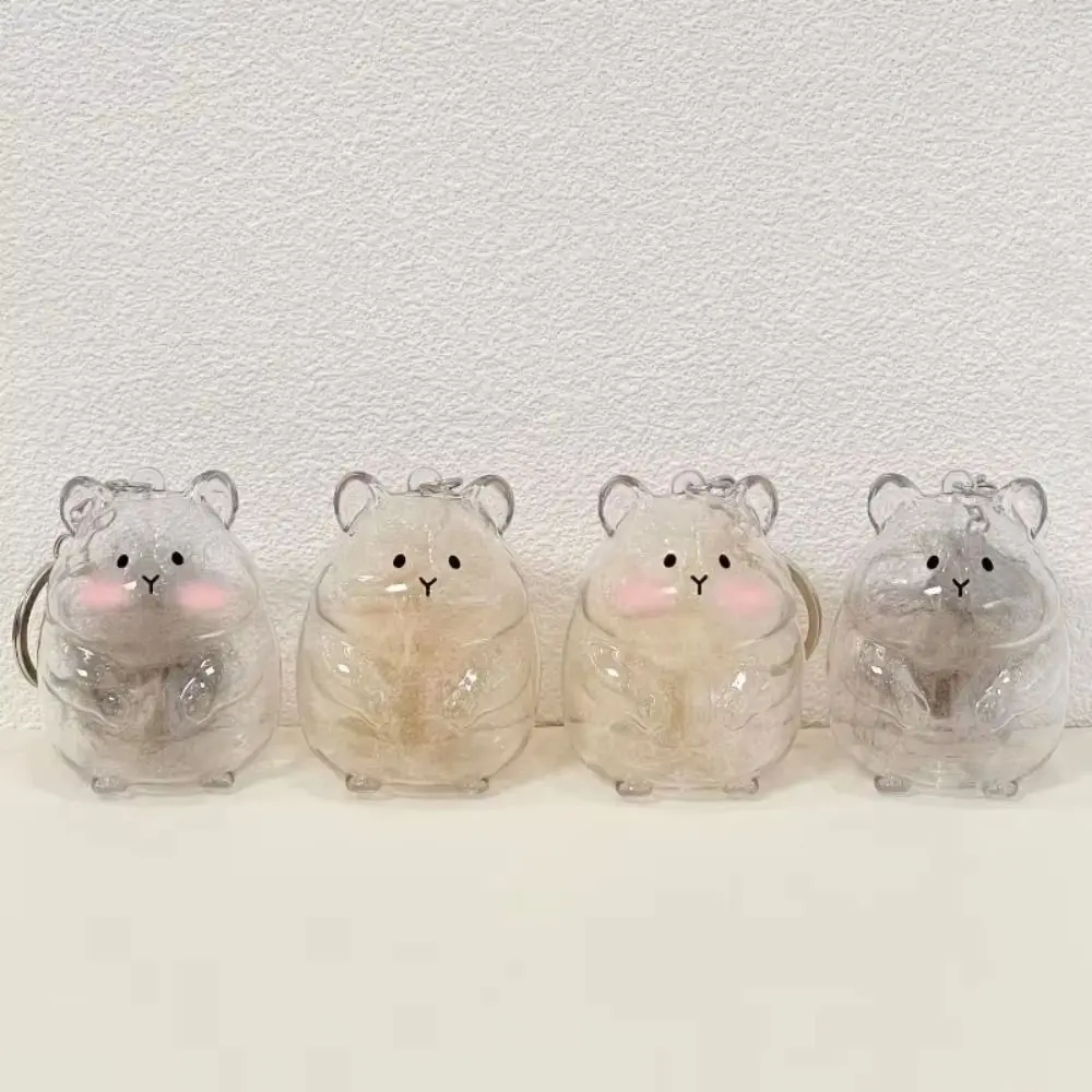 

Pet Shaped Hamster Fur Storage Keychain Organizer Pendant Transparent Hamster Hair Storage Bag Charm Animal