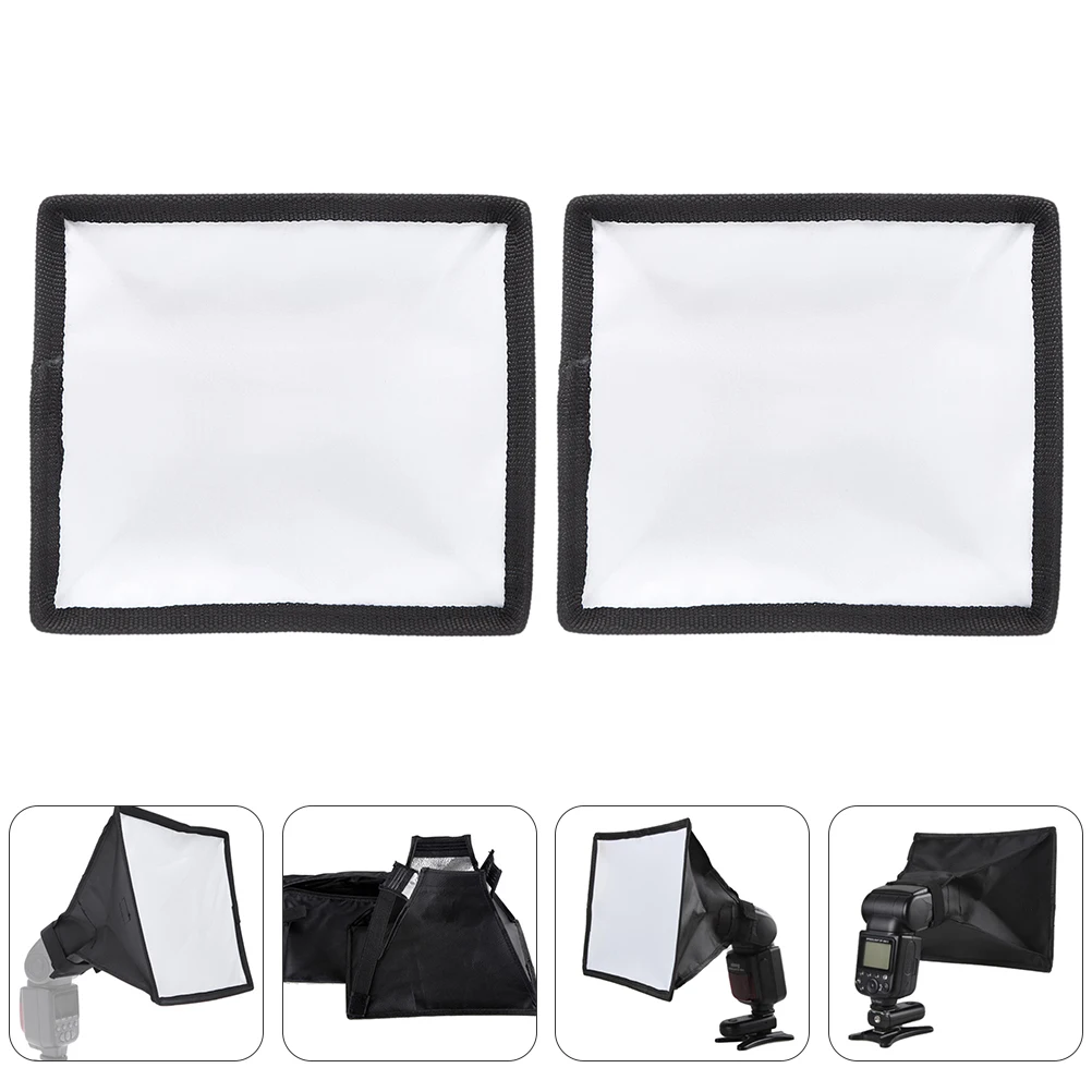 2pcs 15X17Cm Flash Diffuser For Photography Portable Softbox Foldable Light Reflector Diffuser Screen Cover For Video Strobe