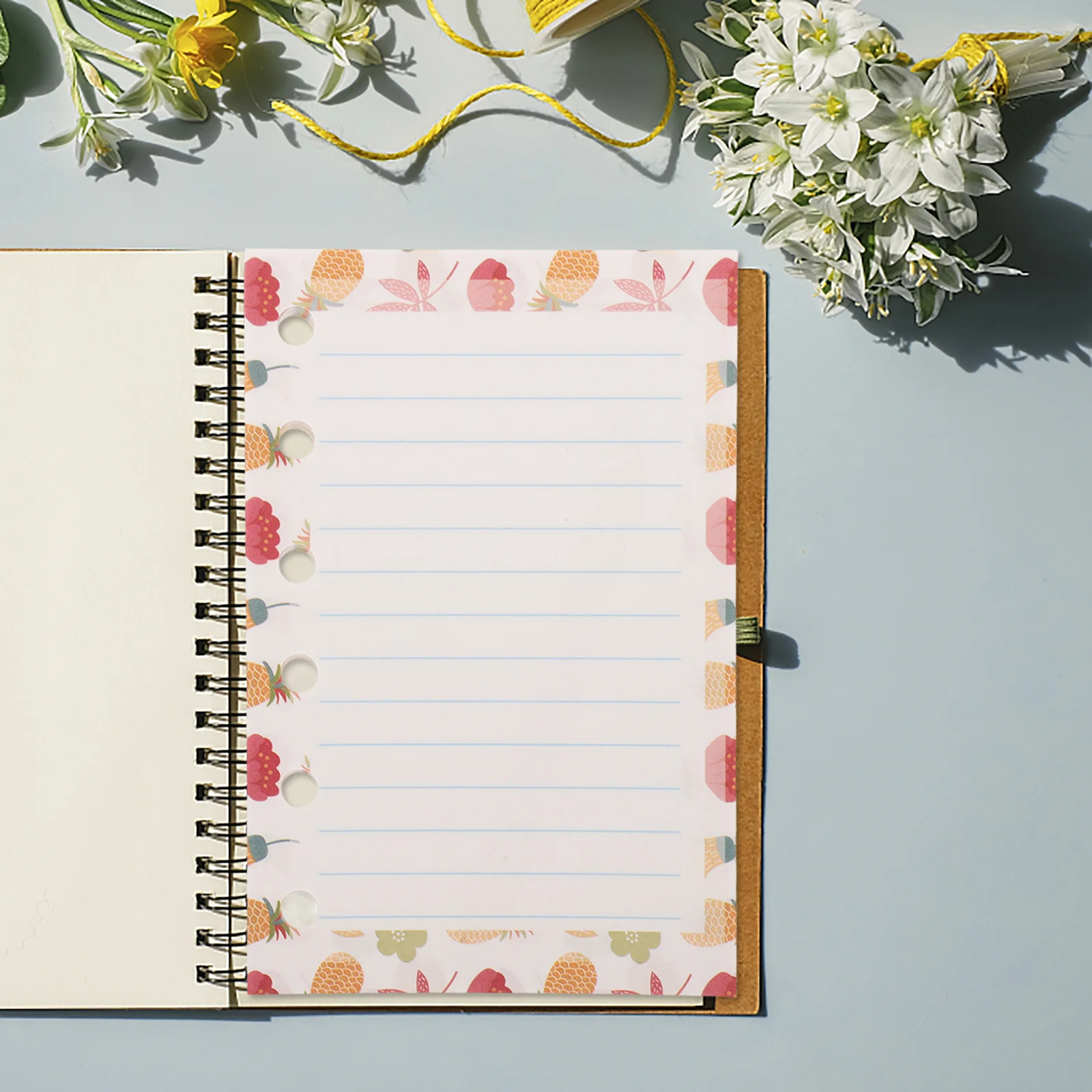 3 قطعة A7 6 حفرة ورقة فضفاضة ورقة دفتر ملون إدراج نمط الإبداعية لعمل دراسة تخطيط الملاحظات الفعالة