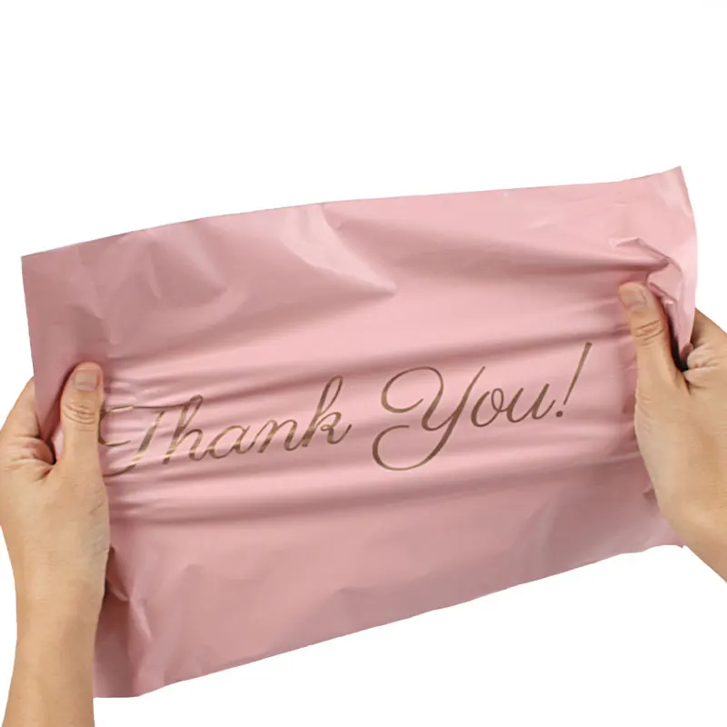 INPLUSTOP-Pink Poly Express Mailing Pouch, Courier Parcel Bag, Envelope Logística Sacos De Armazenamento, OBRIGADO Vestuário Opaco