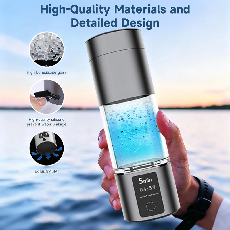 generateur-d'eau-d'hydrogene-titane-platine-4000ppb-tasse-d'eau-d'hydrogene-antioxydant-bouteille-d'eau-d'hydrogene-de-280ml-avec-inhalateur