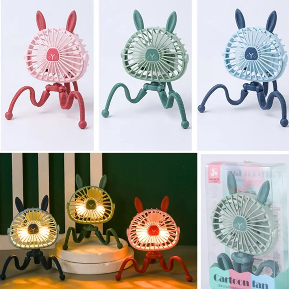 

Portable Handheld USB Rechargeable Octopus fan Stroller Fan Night Lights Desk Fan