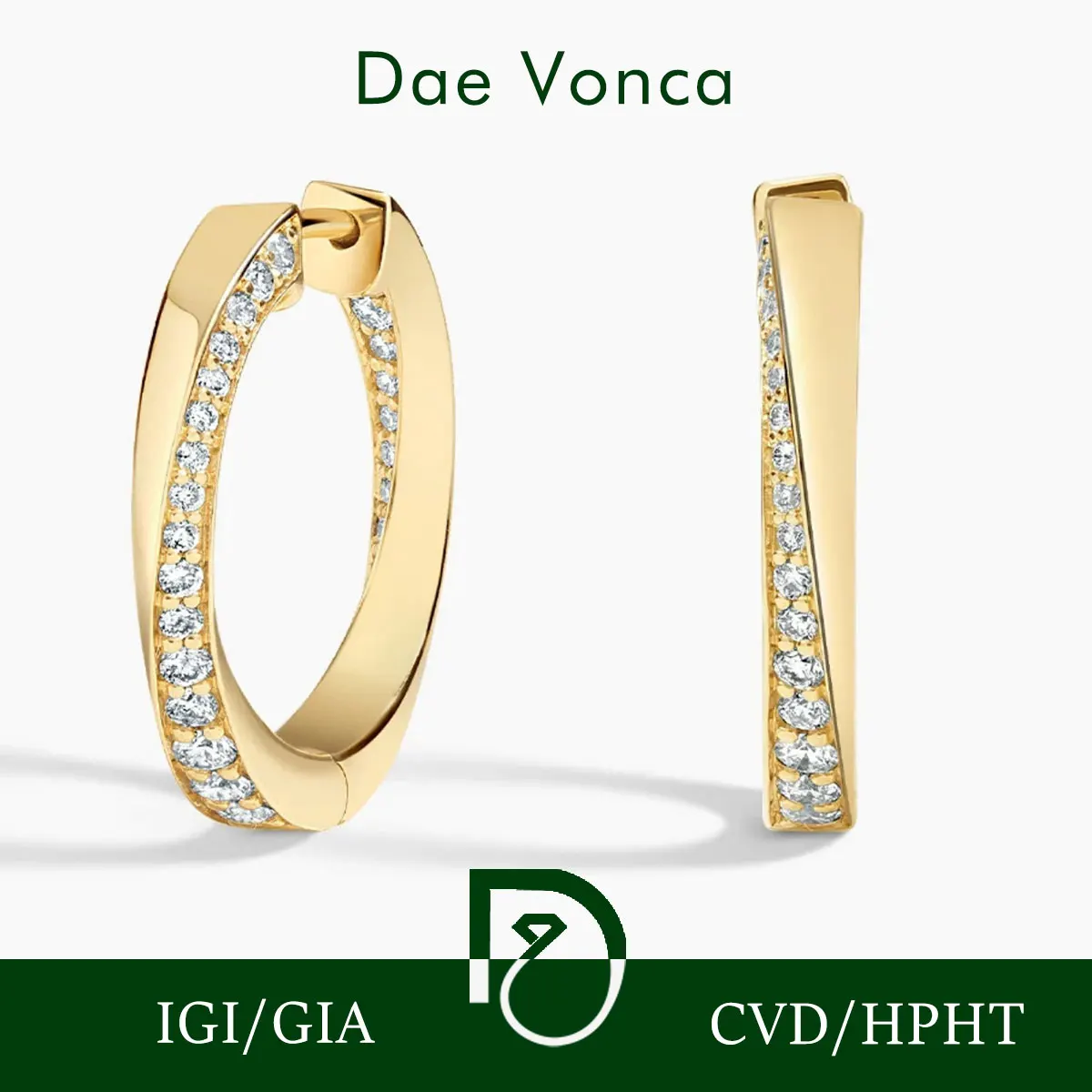

Классические серьги-кольца с бриллиантами, желтое золото 9K/14K/18K, круглые серьги с бриллиантами, сертифицированные IGI, ювелирные изделия с бриллиантами, подарок для подруги
