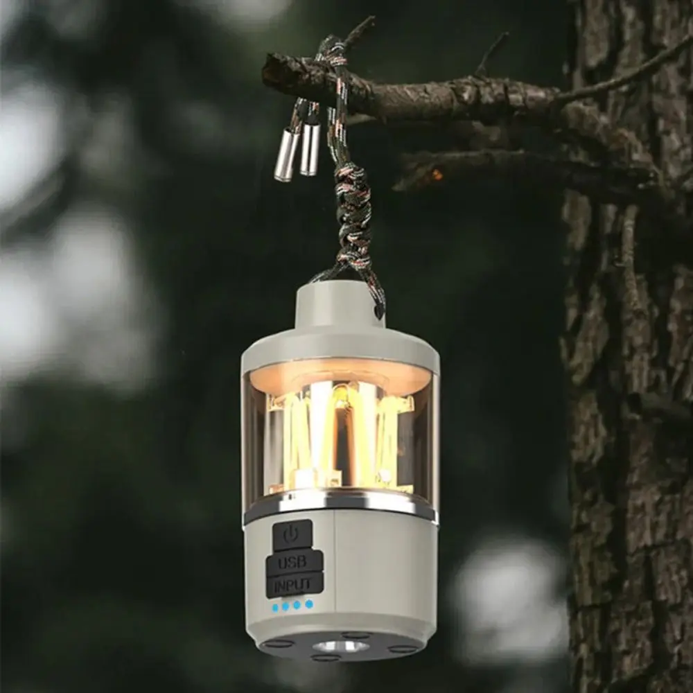 Durable Multifunctional Portable Camping Lantern LED Rechargeable Tent Lamp Hanging Atmosphere Camping Lantern Flashlight