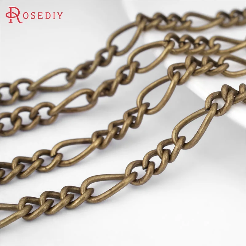 Antique Bronze Vintage Style Iron 3:1 Special Chain Figaro Chain Diy Jewelry Making Supplies Necklace Accessories for Women