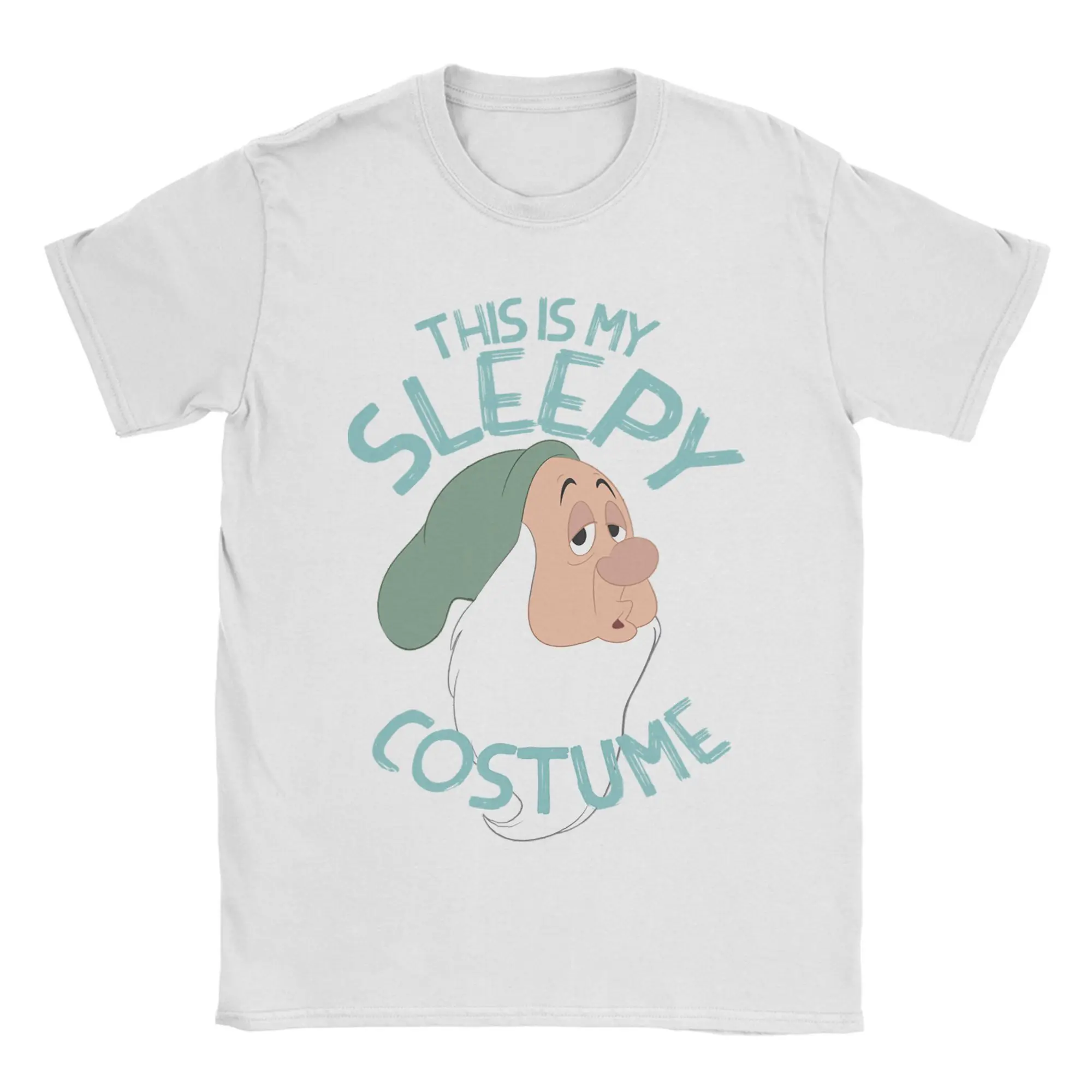 

Funny Snow White Sleepy Costume T-Shirts for Men Round Collar Cotton T Shirt Short Sleeve Tee Shirt Printed Clothing