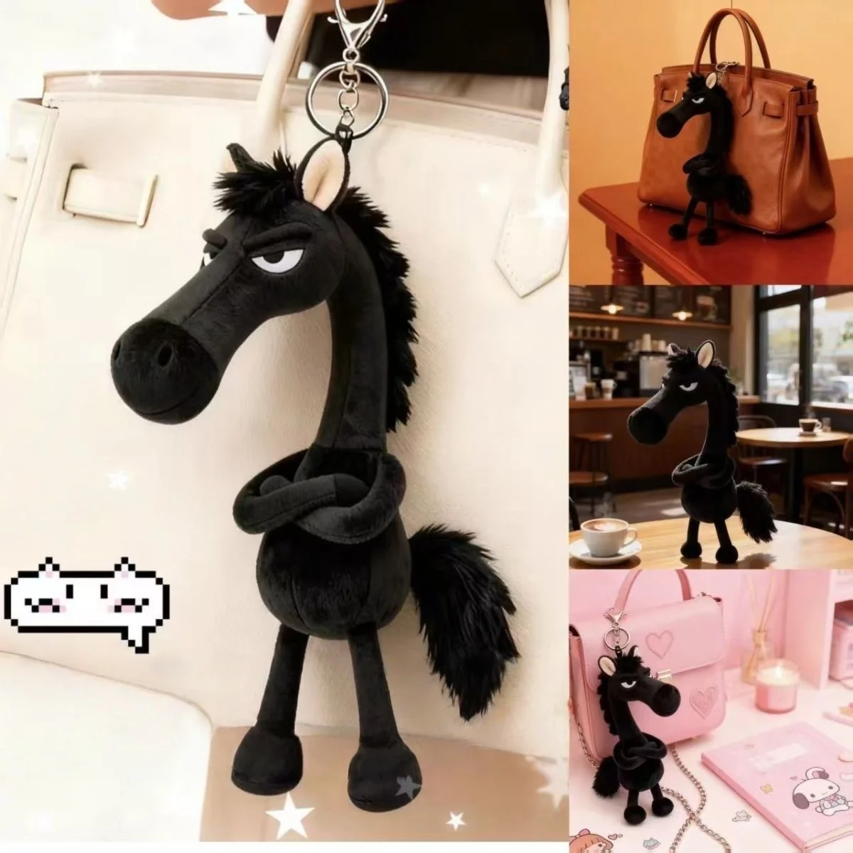 14 cm 2026 Jahr des Pferdes Plüsch Anhänger Schlüsselanhänger Maskottchen Pony Puppe Puppe Einzigartiges Design Kindergeschenk Heimdekoration