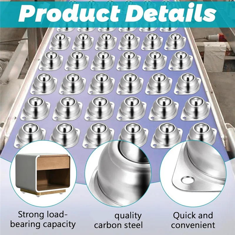 【Hot Selling】16 Pack 1 Inch Roller Transfer Bearings, Steel Ball Transfer Unit Swivel Ball Caster Roller Transfers,For Transmiss