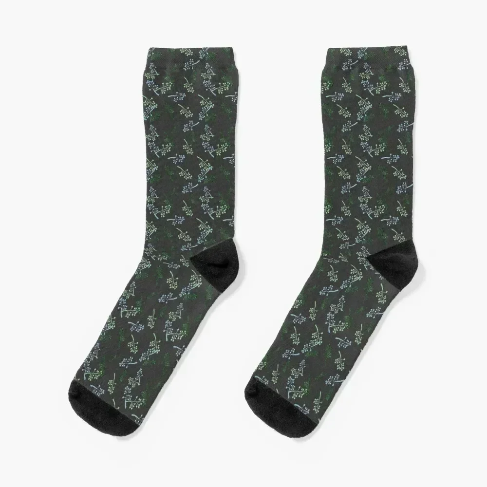 

Blue Green Flora at Night Socks floral essential fashionable Rugby Boy Child Socks Women's