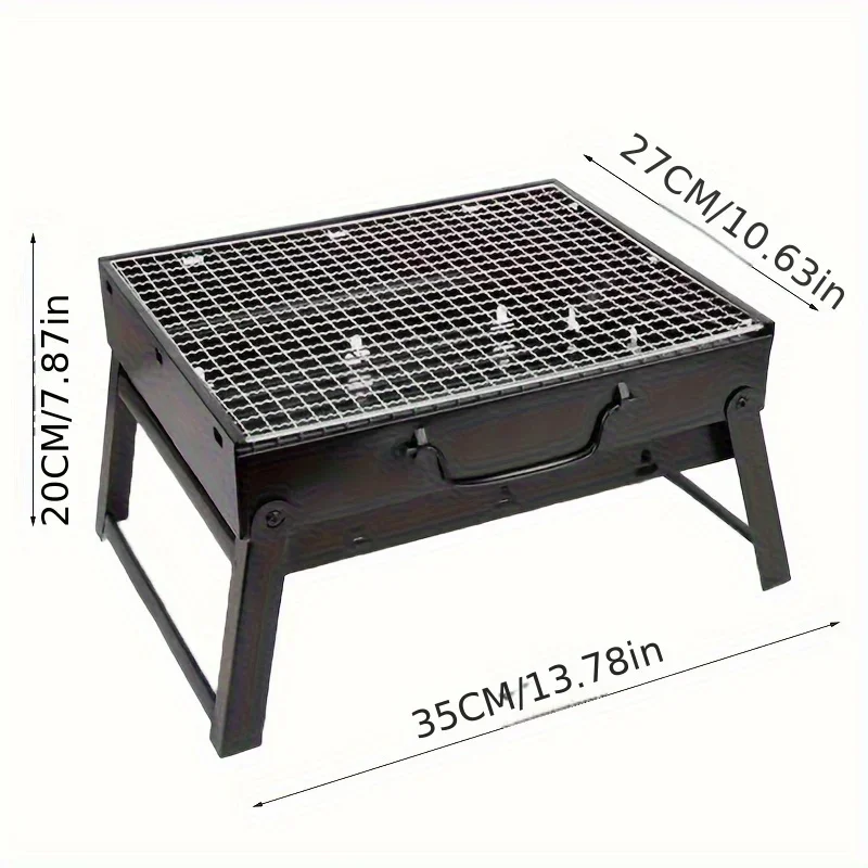 New Portable Barbecue Charcoal Grill Stainless Steel Mini Barbecue Kit Outdoor Cooking Camping Picnic Beach Portable Barbecue