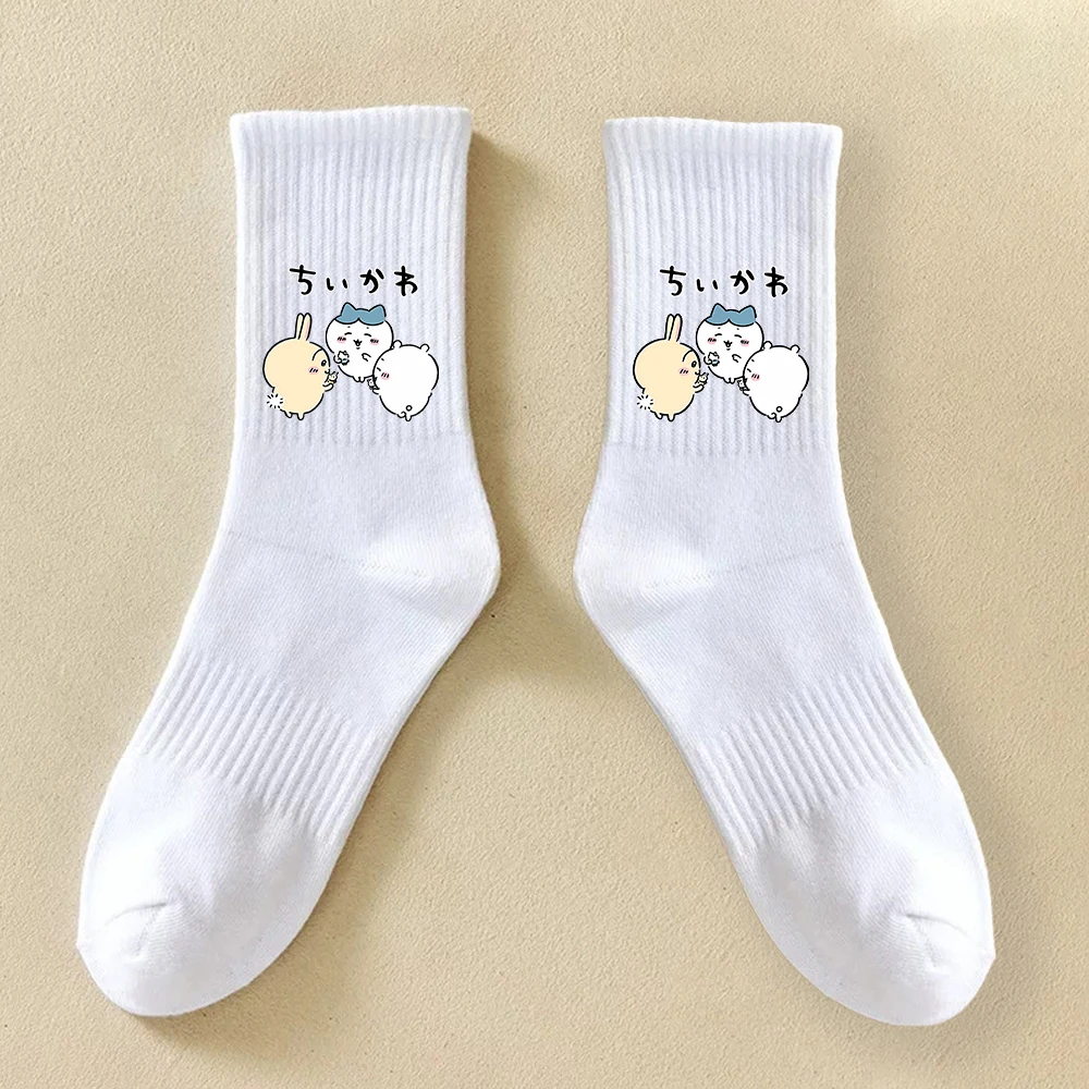 Chiikawas Long Socks Woman Man Breathable Cute Cartoon Sock Male Female Kawaii Sock Combed Cotton Fashion Spring Autumn Socks