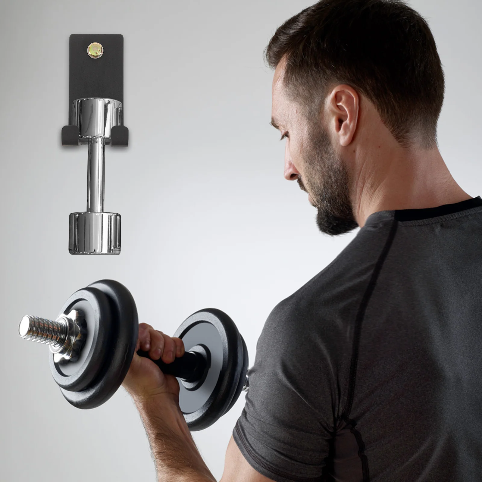 Home Gym Dumbbell Stand Barbell Wall Mount Barbell Storage Barbell Rack for Dumbbell Gym Home Workout Gym Indoor Fitness