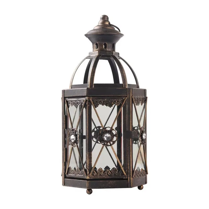 

Vintage Holder Porch Farmhouse Wedding Black Vault Outdoor Decor Decorative Candle Metal Hanging Lantern