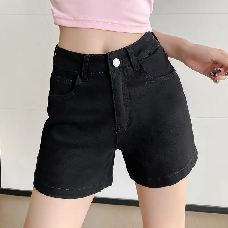 

Summer Wide Female Short Jeans Pants Streetwear Fashion Outfits Youthful Hot Solid Color Baggy Women's High Waist Denim Shorts