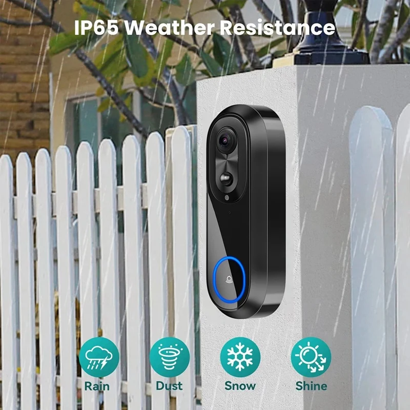 

Y22A-5G 2.4G Wifi Video Doorbell 1080P Wireless Smart Intercom Camera IP65 Waterproof Ring Bell With 7000Mah Battery