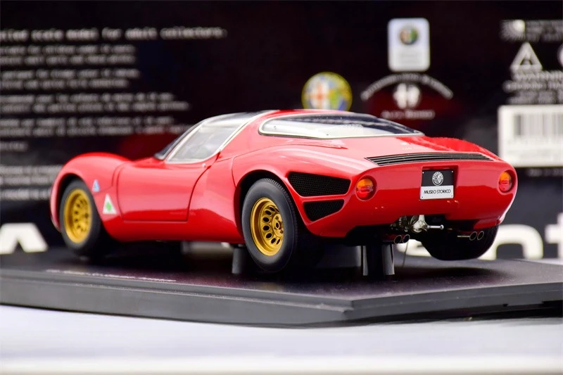 Autoart 1:18 Alfa Tipo33 Stradale Prototype Alloy Fully Open Simulation Limited Edition Alloy Metal Static Car Model Toy Gift