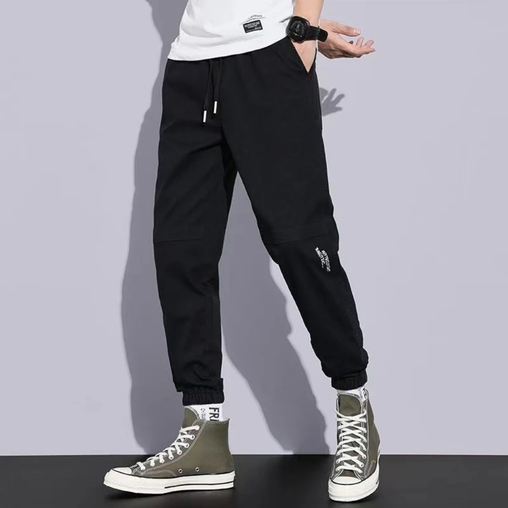 2024 Summer Fashion Men's Cargo Pants Classic Pockets Waist Drawstring Loose Thin Street Casual All-match Trousers  y2k Men’s