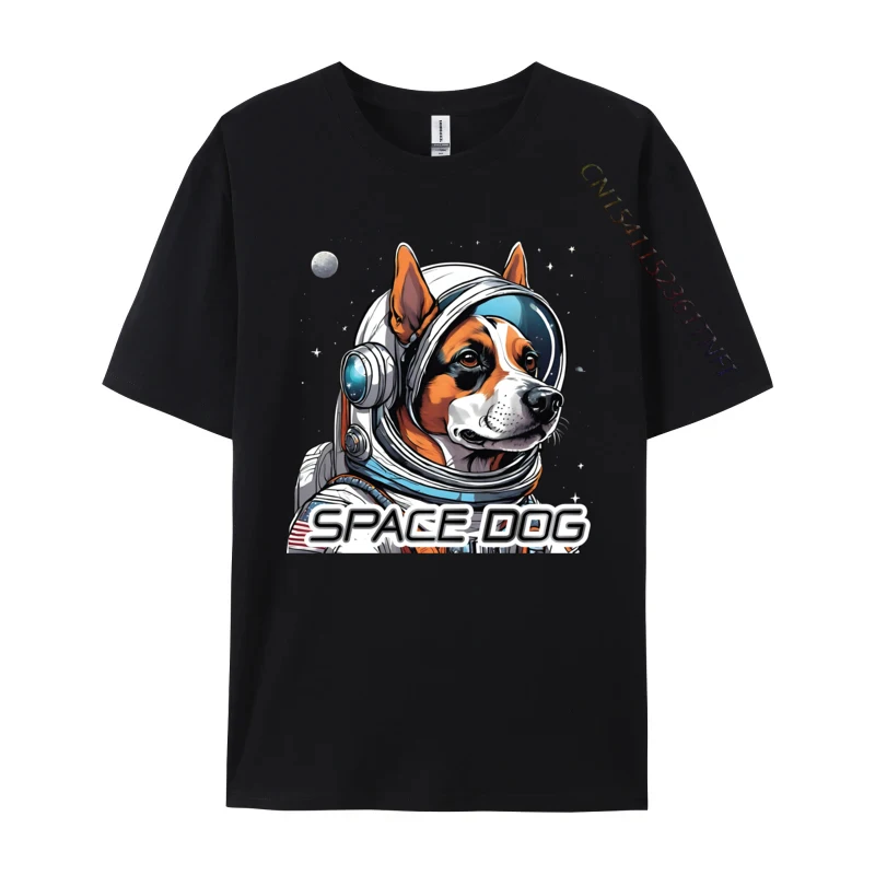 

Astronaut Dog T-shirt Tops & Tees Dog In Space T-shirts Design Cotton Fabric Young Tops & Tees Good Quality