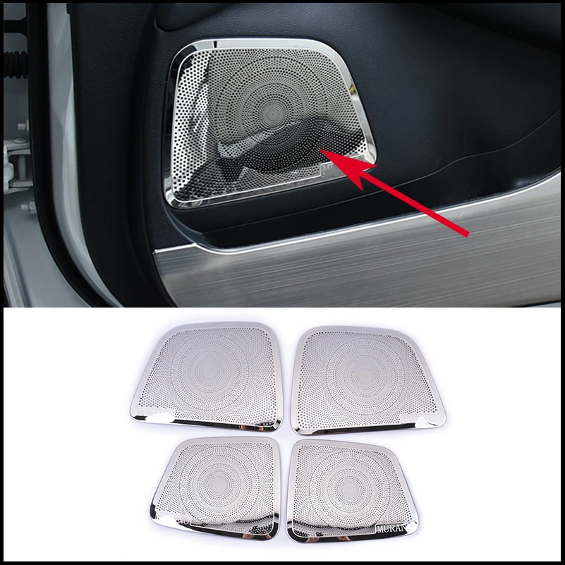 For Nissan Murano 2015-2018 Interior Stainless Steel Car Door Audio Speaker Sound Ring Mouldings Cover Sticker Trim Auto Parts