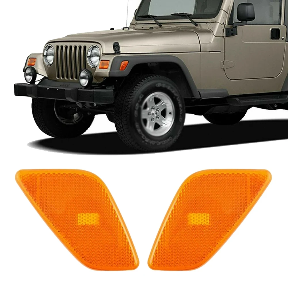 #918C Car Side Marker Light Signal Light for Jeep Wrangler TJ 1997-2006 55155629AC 55155628AC Yellow (Yellow)