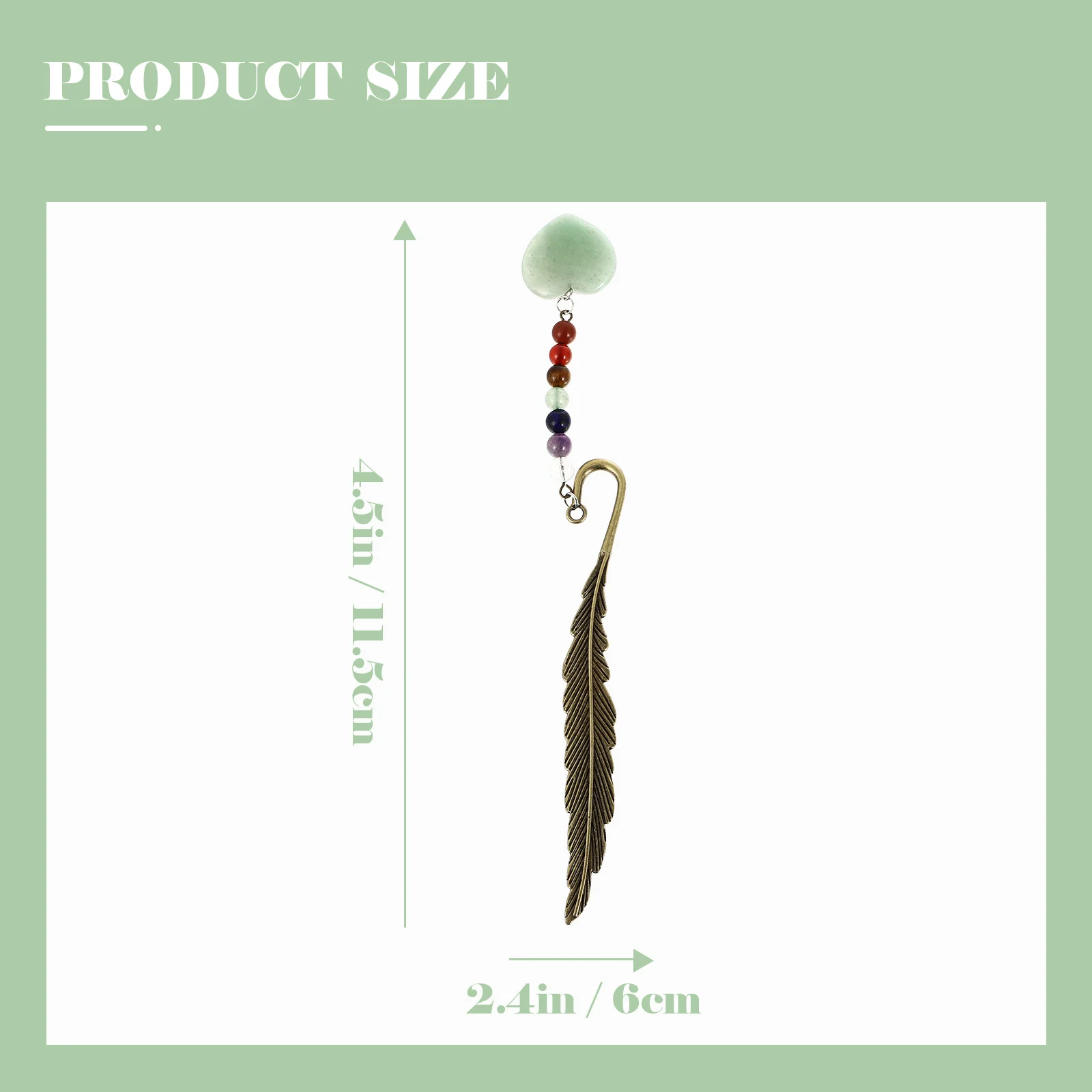 ที่คั่นหนังสือหินธรรมชาติรูปหัวใจ ที่คั่นหน้าโลหะ ที่คั่นหนังสือตกแต่งสวยงาม สำหรับคนรักหนังสือ ของขวัญที่คั่นหนังสือสำหรับผู้หญิง