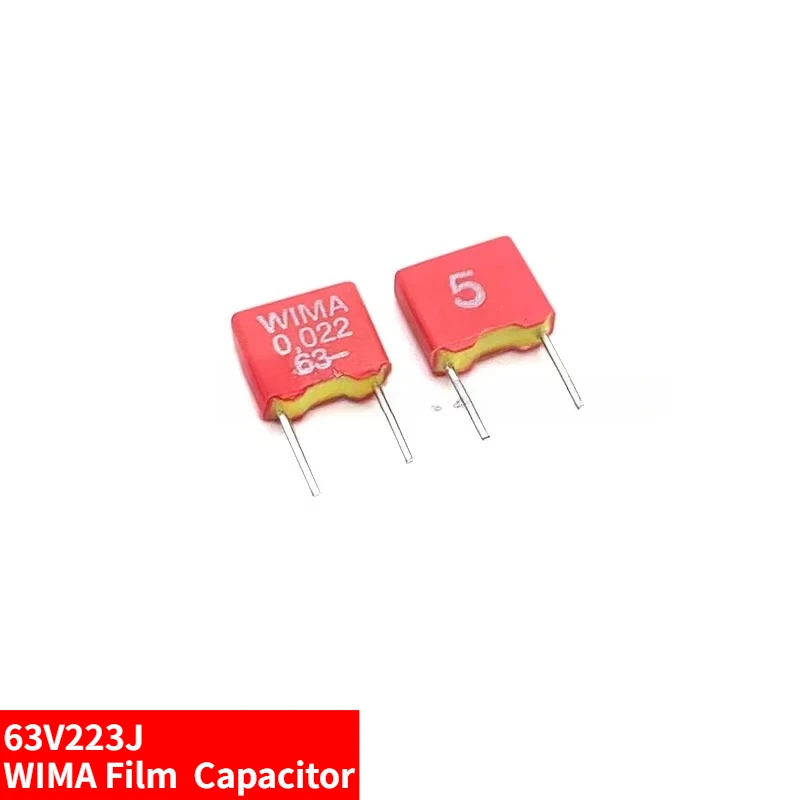 5 pièces/50 pièces allemagne WIMA condensateur à Film 63V223 22NF 223J 5% MKS2 pas 5mm condensateurs