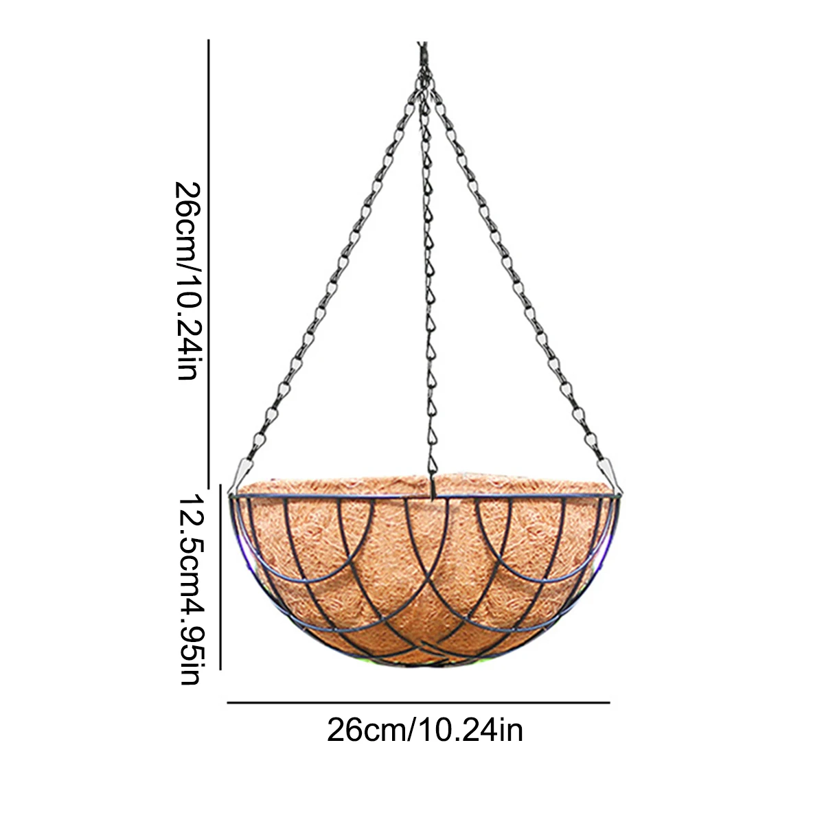 Hanging circular hanging basket flower pot iron coconut palm hanging basket wall hanging wall garden courtyard decoration