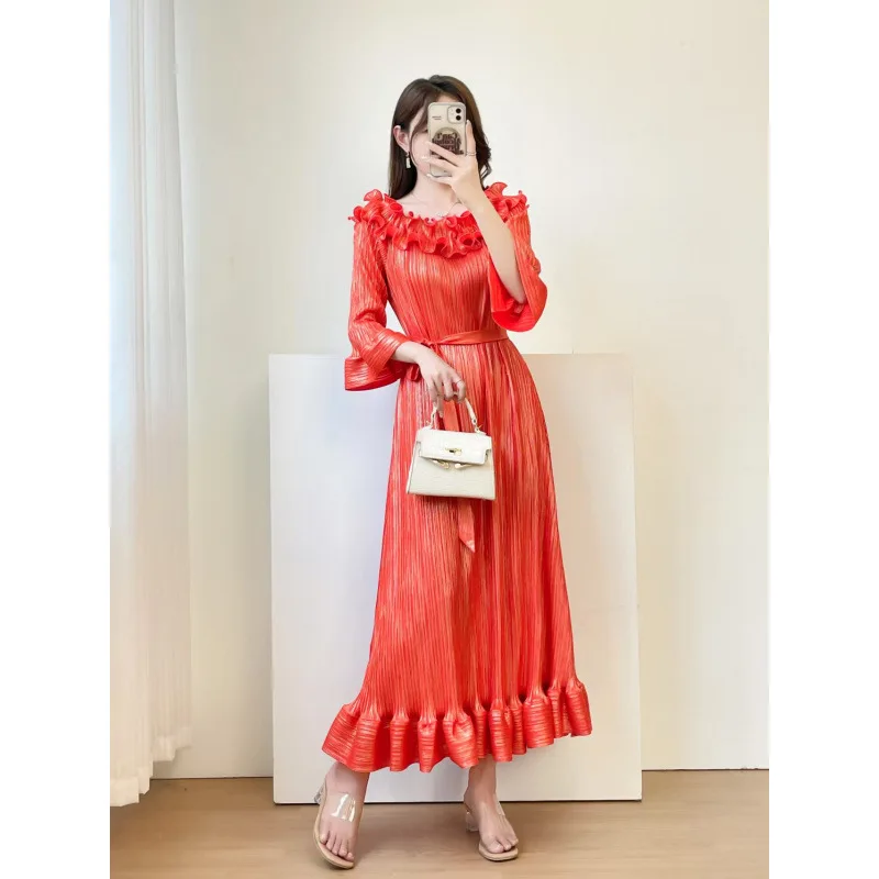 Vestido de noche pado de punto ueso para mujer, estilo transfronterizo, sin cintura, con diseño de bola de nieve, para i...