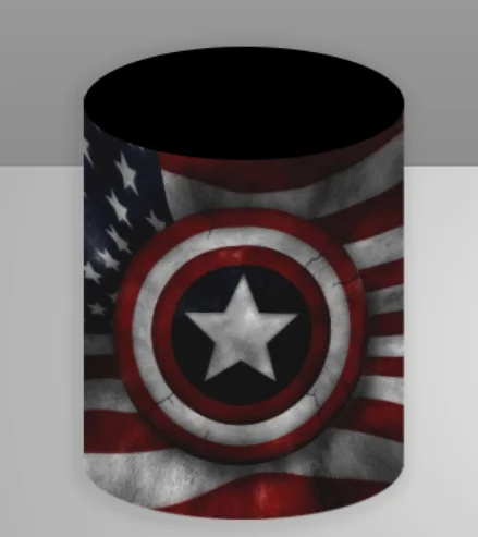 Disney Captain America Ronde Achtergrond Jongens Verjaardagsfeestje Baby Shower Cirkel Achtergrond Vinyl Elastische Superheros Cilinder Cover