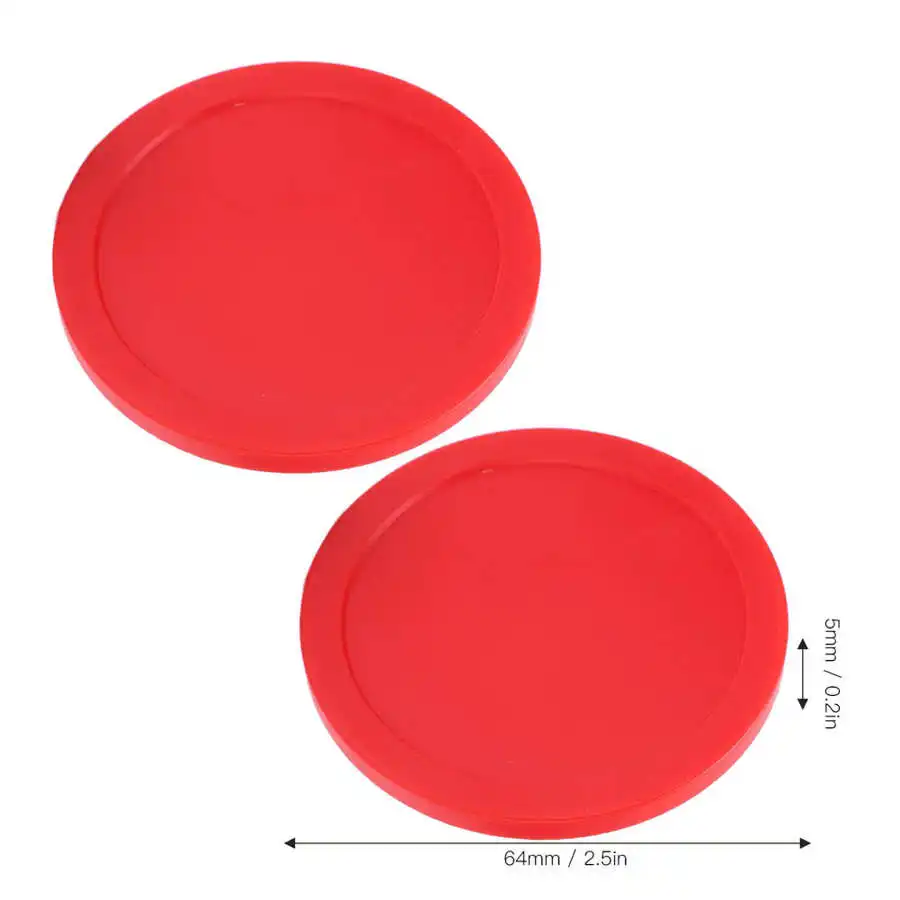 Hockey Air Puck - Set Poussoirs Et Palets 94mm Pour Table De Hockey - 2 Poussoirs Rouges + 4 Palets
