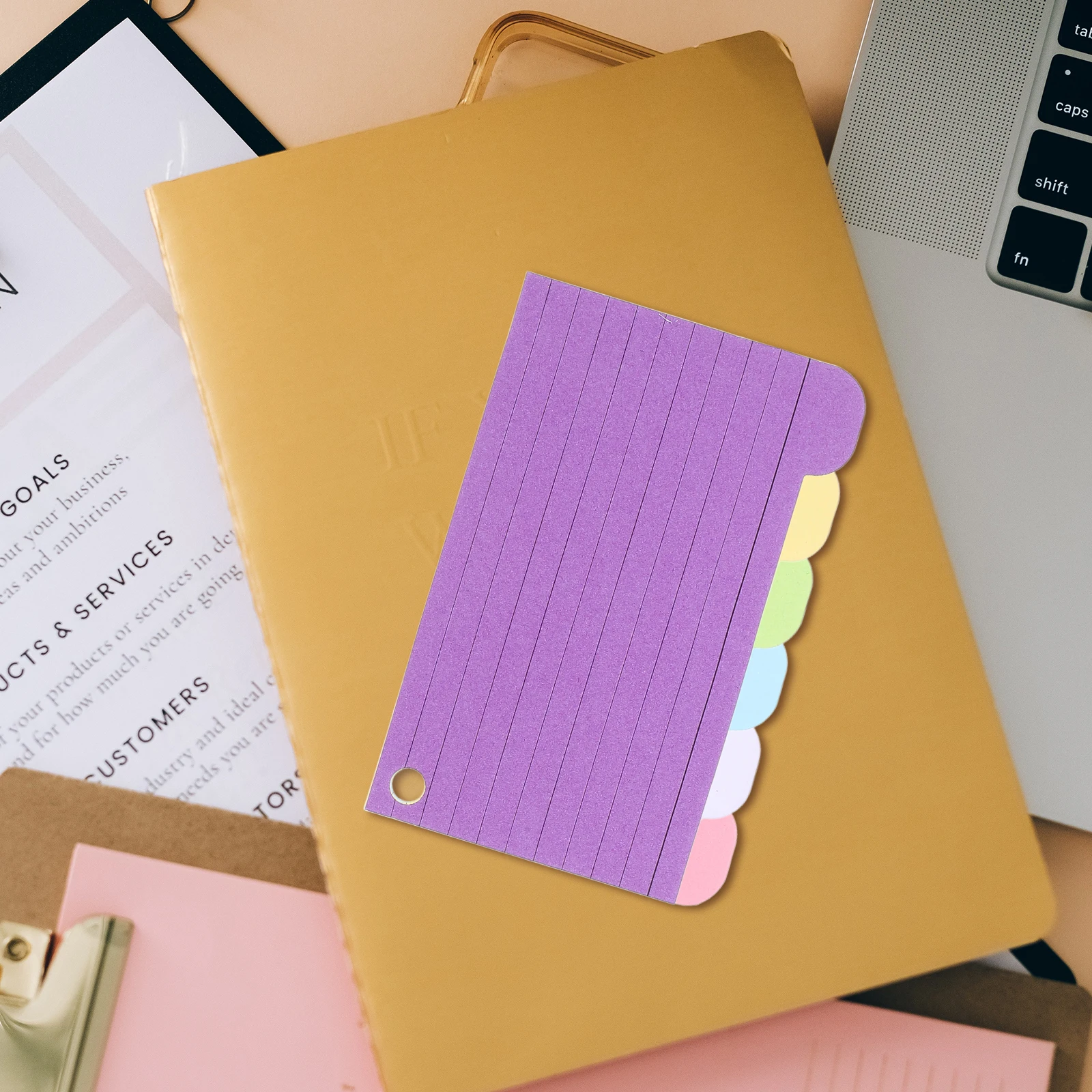 

1Set Index Cards Flashcards with Rings Smooth Writing Paper for College Studying Essentials Bulk Colored Notecards for Office