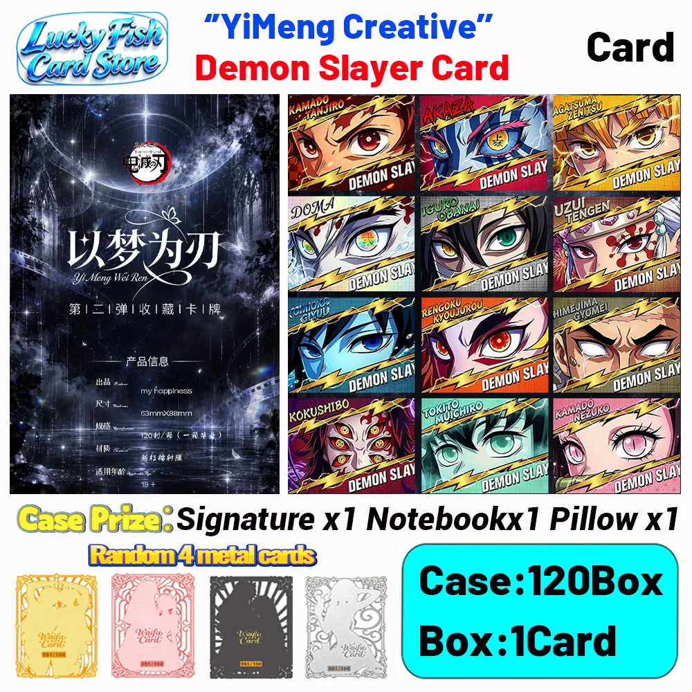 Wholesale 2026 New YiMeng Creative Studio Demon Slayer Cards Game collector card Anime Collectibles Character Fan Gifts