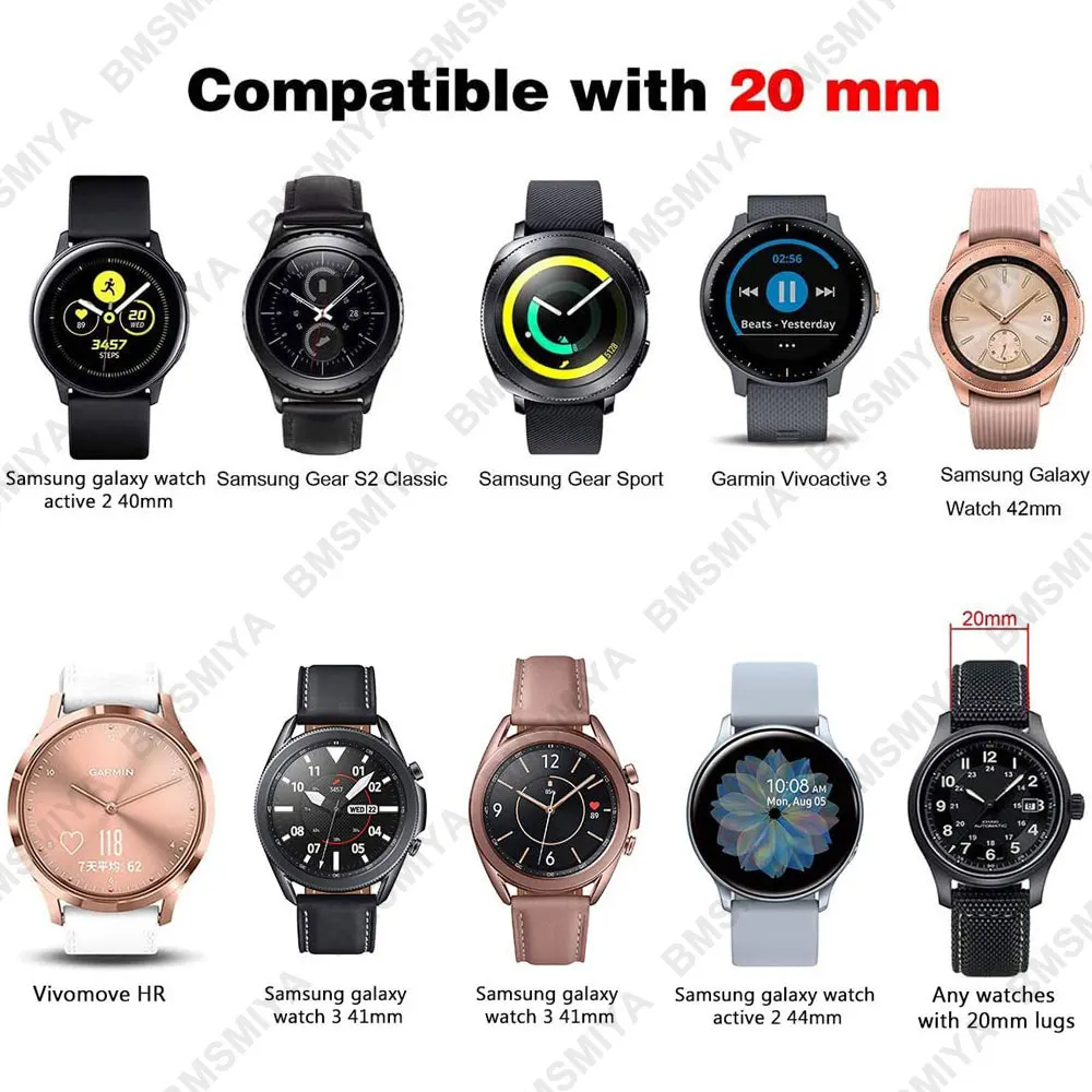 1 قطعة 20 مللي متر حزام ساعة سيليكون لسامسونج جير S2 الحدود سوار حزام لساعة غالاكسي 3 41 مللي متر/42 مللي متر/أكتيف 2 44 مللي متر 40 مللي متر الفرقة