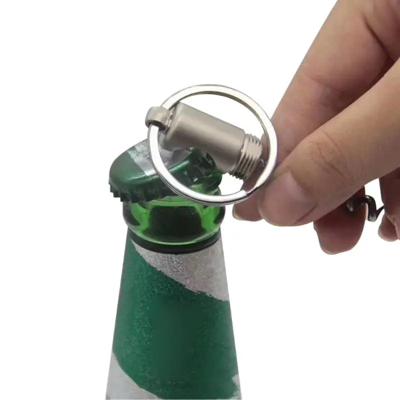 Portable Zinc Alloy Keychain 3 in 1 Bottle Opener Practical Wine Beer Can Opener