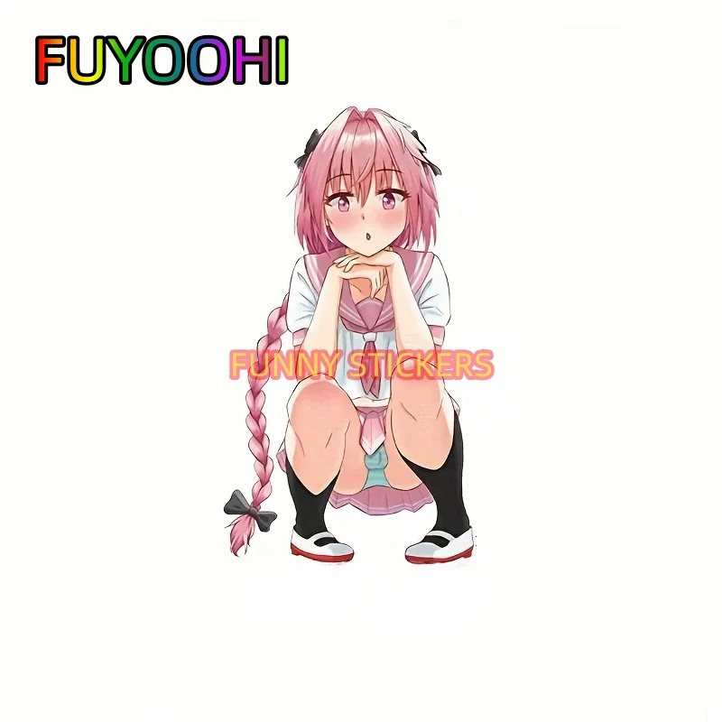 FUYOOHI beautiful young girl Brighten Up Your Vehicle Cartoon Waterproof Car Stickers!