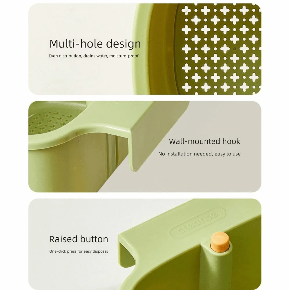2 in 1 Sink Hanging Strainer Basket Creative Self-Cleaning Kitchen Garbage Filter Large Capacity Quickly Drain