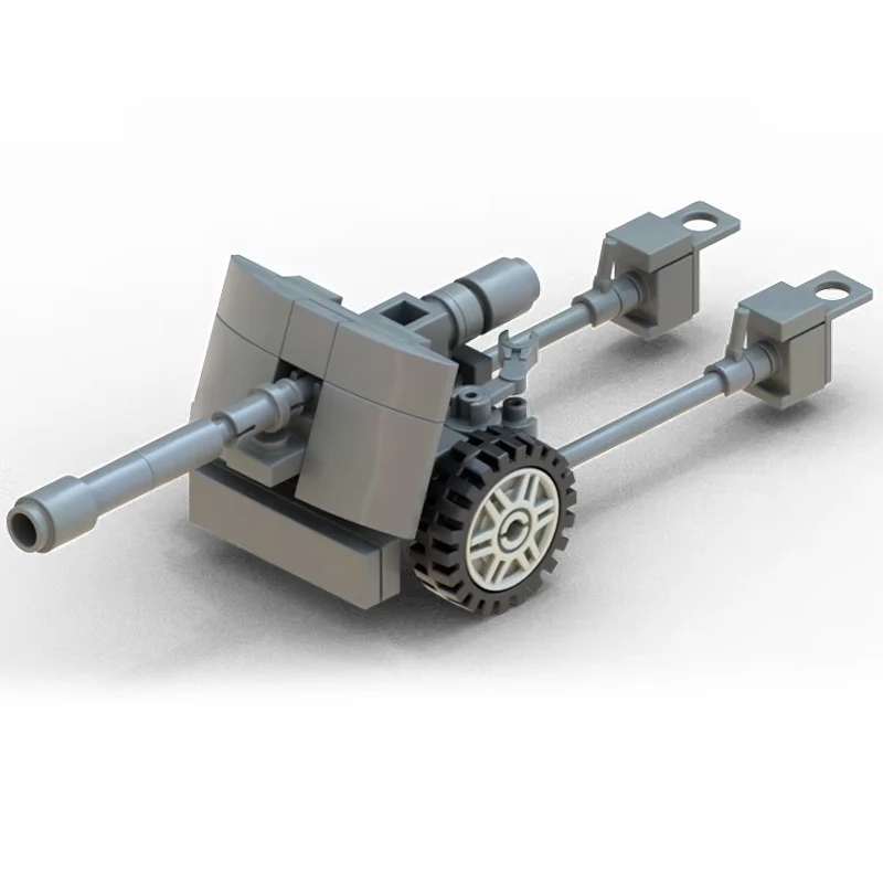 Pak 38 Military Anti-Tank Gun Model MOC Building Bricks War Equipment Style Modular Technology Gifts Holiday Assemble Toys Suit