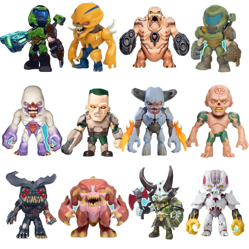 12pcs/sest Future Warrior Doll 9cm Scale Figure Model Kit Destroyer Doom Unassembled and Uncolored Free Shipping