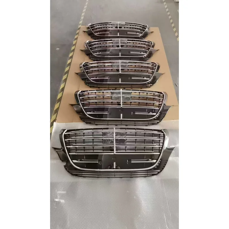 DJZG Luxury Front Bumper Grille with Ambient Light for   Vito Vclass Car Exterior Accessories