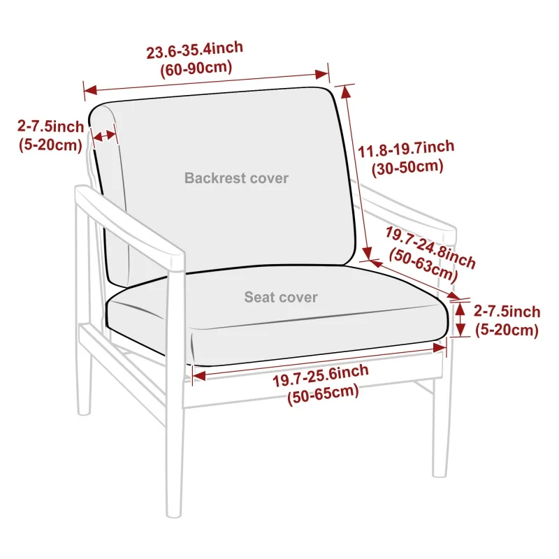 2pcs/set Jacquard Armchair Cover Elastic Solid Wood Chair Covers Home Decor Slipcover Washable Stretch Chair Furniture Protector