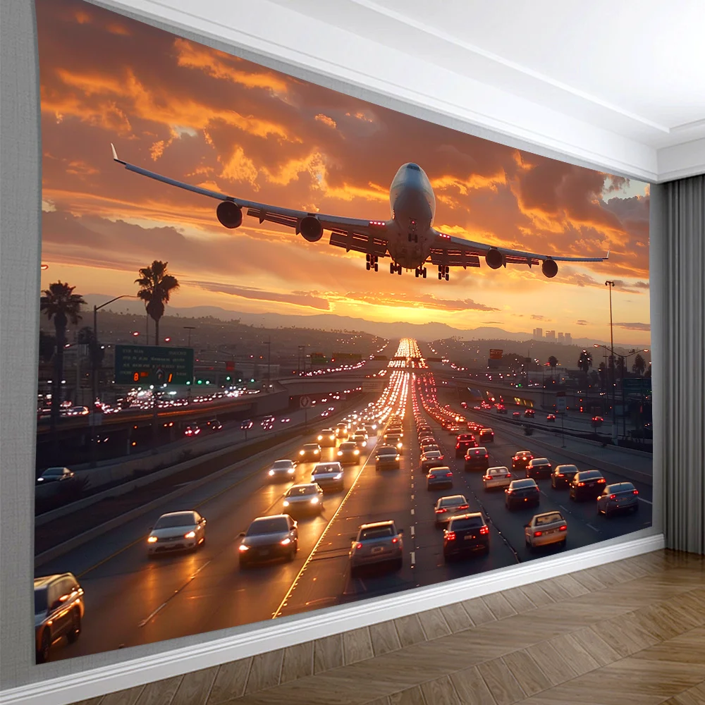 Glam-stijl vliegtuig bedrukt w - Wall Scroll Tapestry recensie en prijs