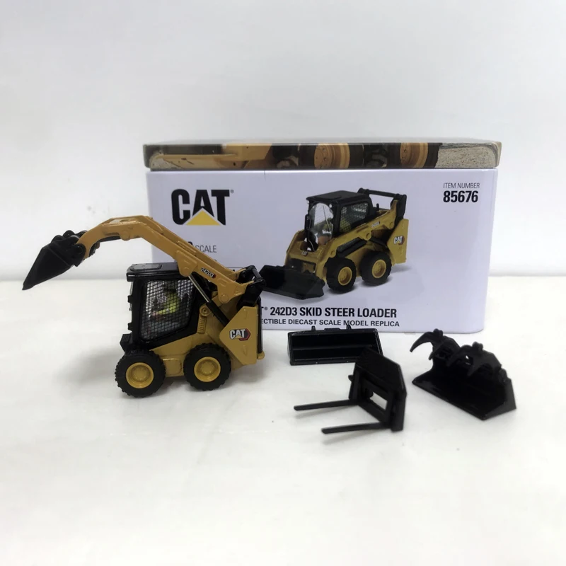 DM 1:50 Scale CAT 242D3 Compact Wheel Loader Forklift Alloy Diecast Truck Model Collectible Souvenir 85676 Hobby & Toys