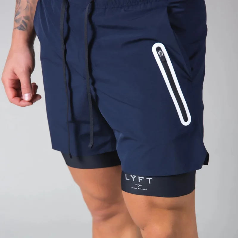 Short 2 en 1 à vaccage Rapide pour Homme, Style dehors, Fitness, Jogging, Entraînement, Poche à Fermeture Éclair, Décontracté, Objectifs, Nouvelle Mode de Rue