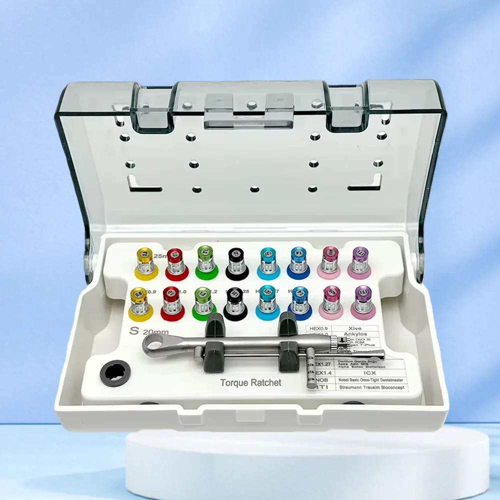 

Комплект зубного имплантата, динамометрический ключ для протезирования, отвертка, инструмент для фиксации, удаления имплантатов, инструмент для восстановления, инструмент, автоклавируемый