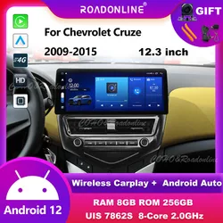 Android audio For Chevrolet Cruze 2009-2015 Android 12 12.3inch Octa Core 8+256G Car Multimedia Player Stereo Radio