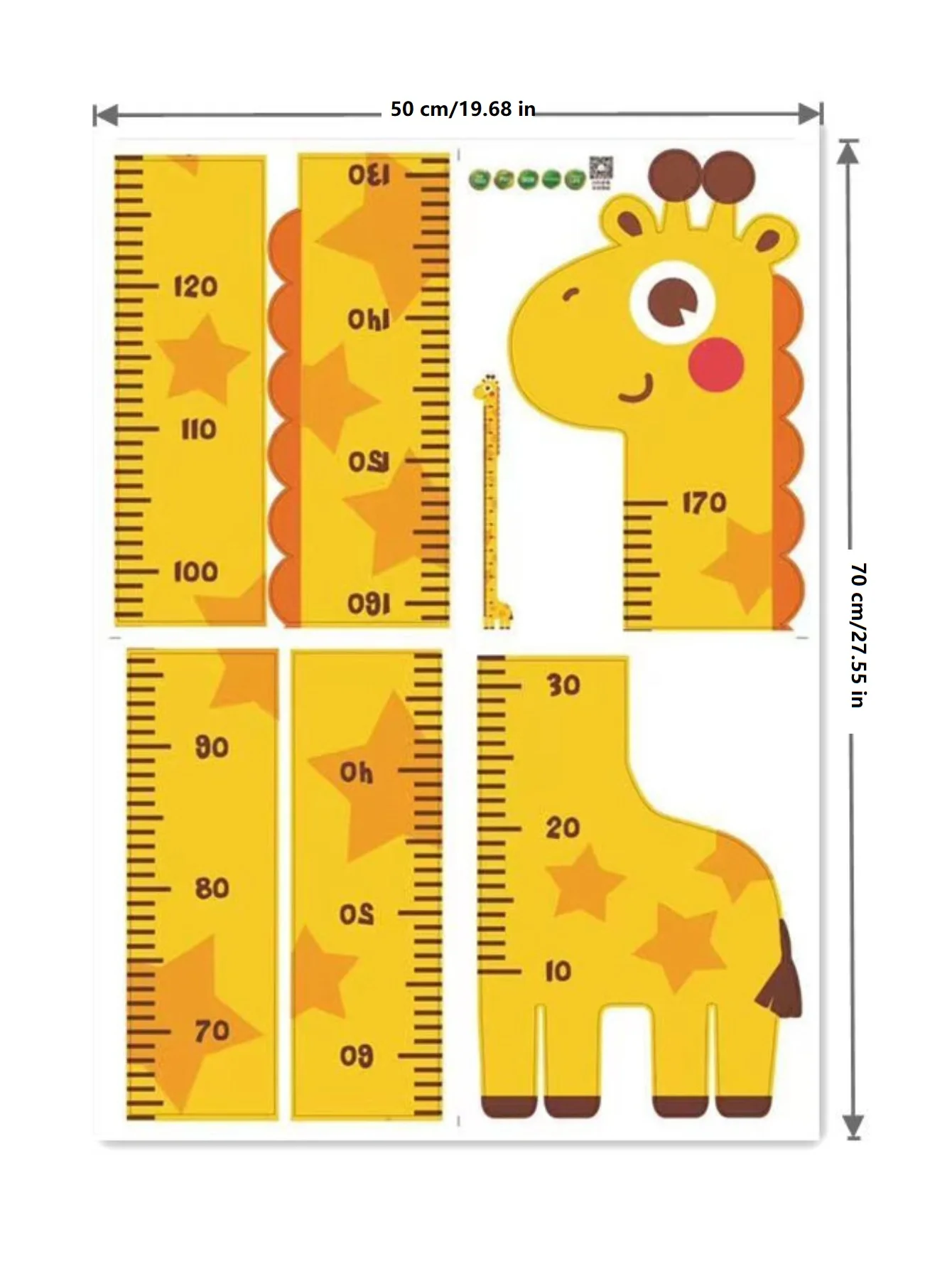 Cute Cartoon Height Sticker Unicorn Dinosaur Giraffe Wall Height Measuring Ruler Stickers For Kids Room Kindergarten Decor view 6