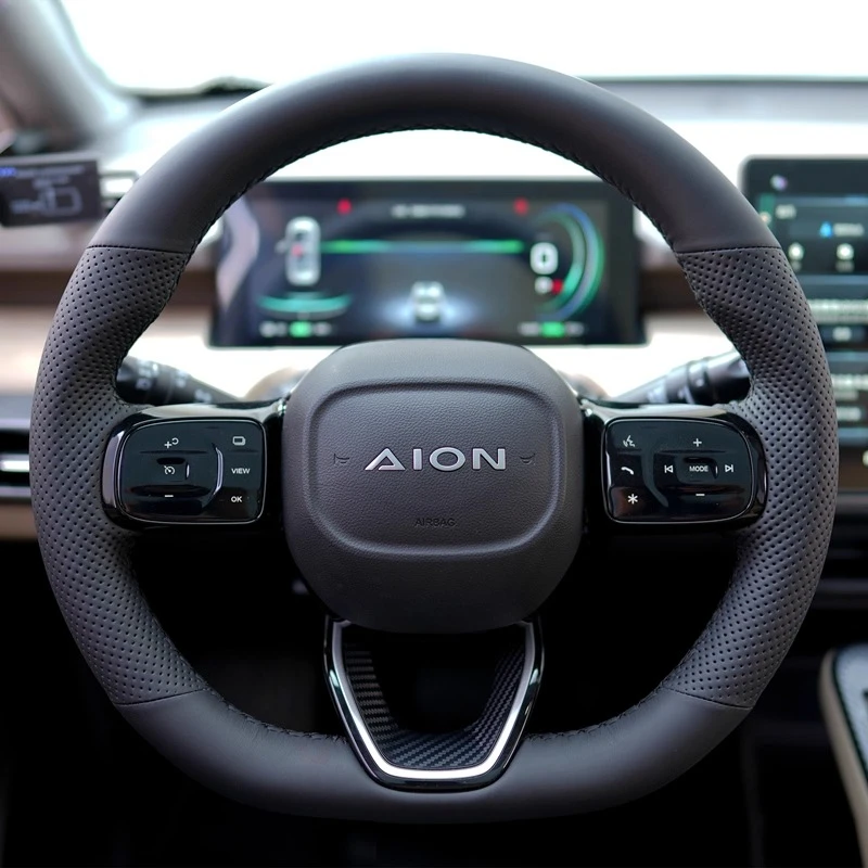 

Сшитый вручную нескользящий прочный кожаный чехол на руль из наппа для AION Y 2021-2023 S 2023-2024, аксессуары для салона автомобиля